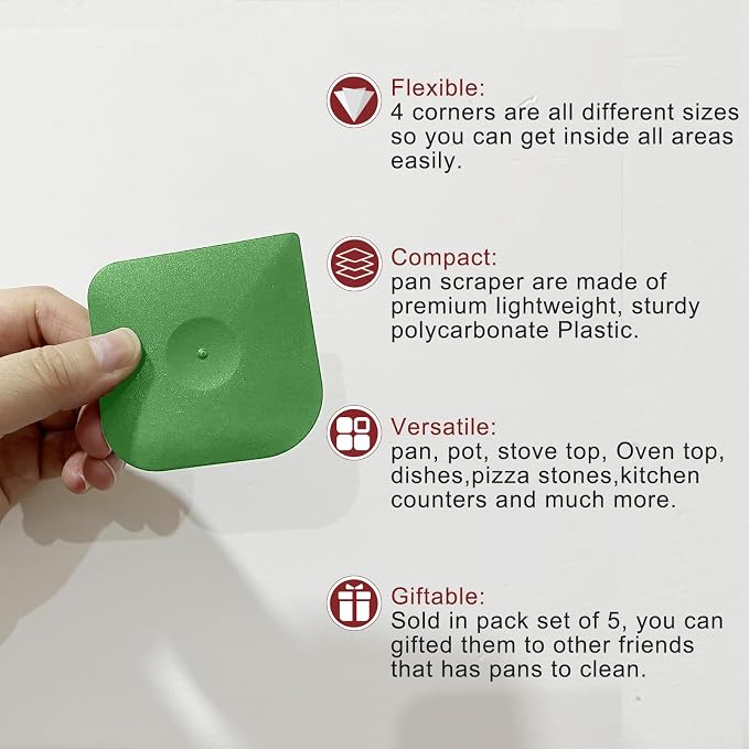Herda Pan Scraper Pot Scraper Plastic Kitchen Scraper Tool, Cast Iron - Image 5