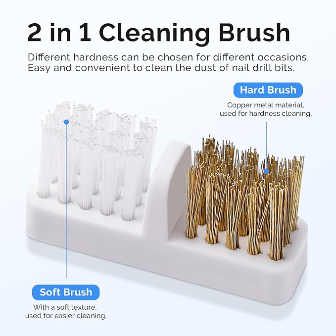 MelodySusie Nail Drill Bits Cleaner Brush Case Accessories - Image 5