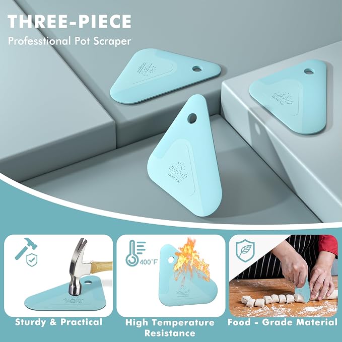 Food Scraper, 2-in-1 Pot and Pan Dish Scraper, Nylon and Silicone, Kitchen - Image 2