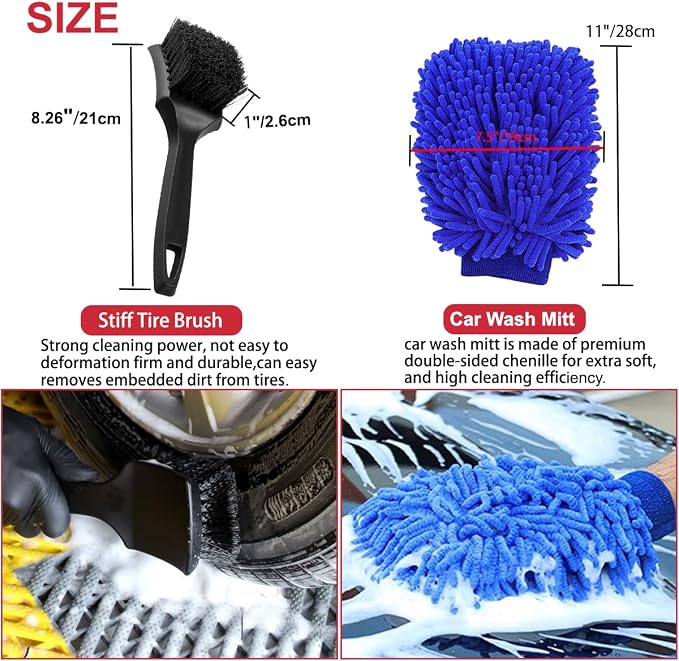 8Pcs Wheel Tire Brush Set, Wheel Brushes - Image 4
