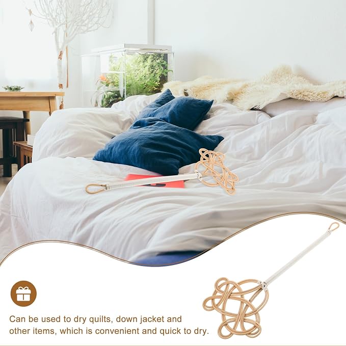 PRETYZOOM Rattan Long Handle Bed Duster Quilt Dust Cleaner Dusting Brush - Image 7