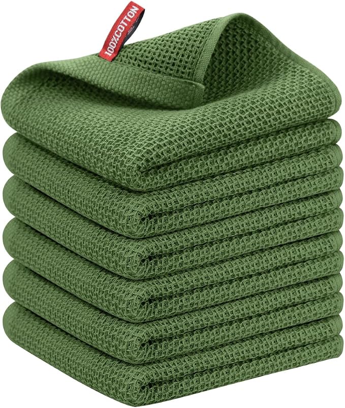 Nialnant 6 Pack Kitchen Towels, Large 100% Cotton Hand Towels, Absorbent Dish by Nialnant