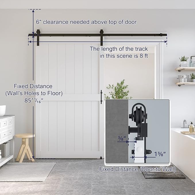 SmartStandard 48 x 84 inch White Sliding MDF Barn Door - Image 2