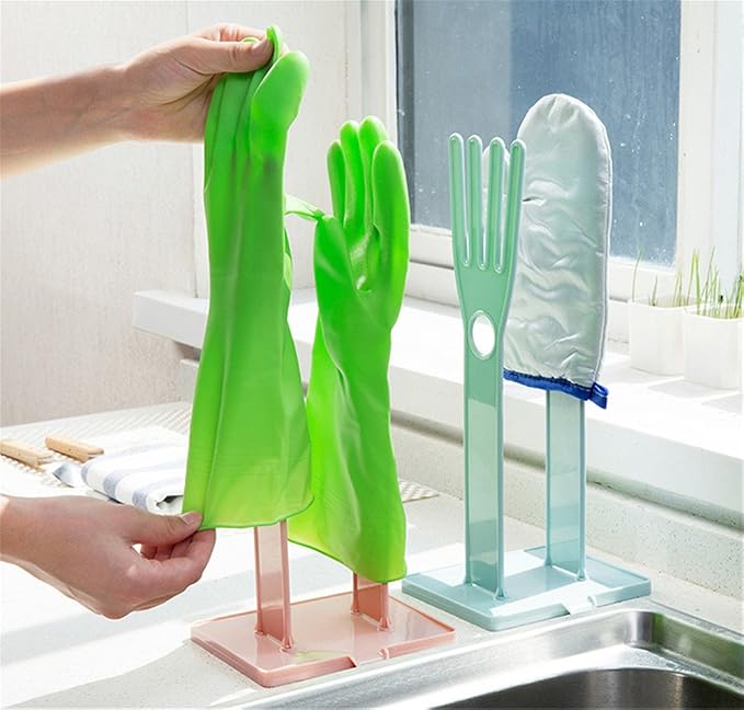 2 Pieces Kitchen Rubber Gloves Racks Drain Towel Storage Holders Home Cleaning - Image 3