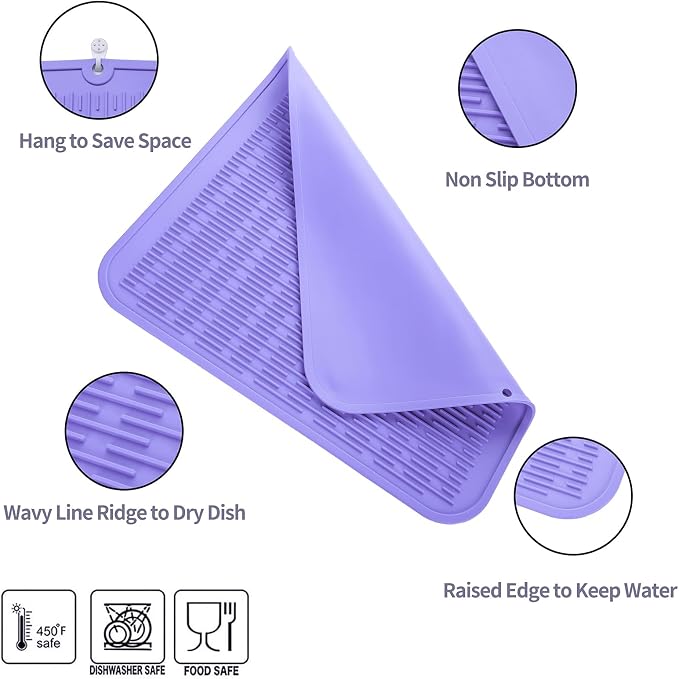 Silicone Dish Drying Mat for Multiple Usage, Easy clean, Eco-friendly, - Image 2