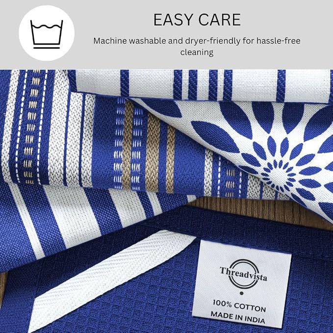 Assorted Kitchen Towels Large 16x26 Inch 100% Cotton Set of 5 - Image 6