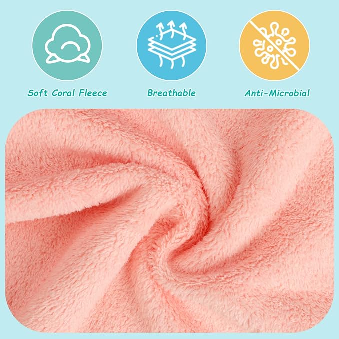 HOMEXCEL Baby Washcloths 24 Pack-Microfiber Coral Fleece Baby Bath Face Towel 7 - Image 3