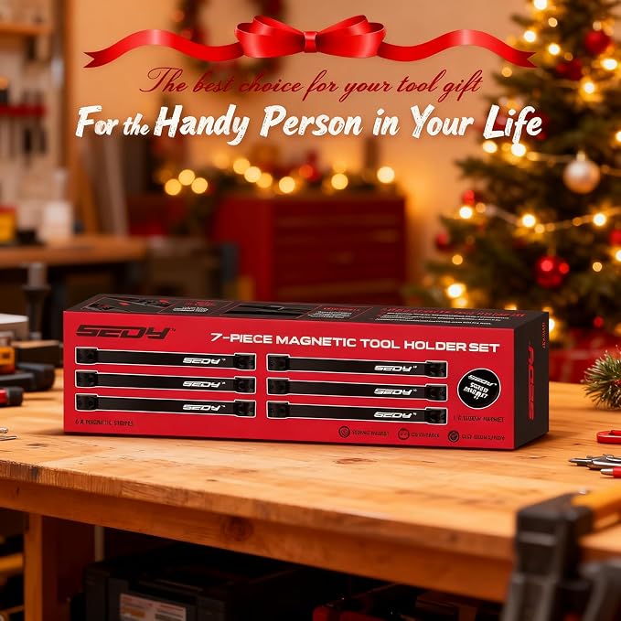 SEDY Magnetic Tool Holder Storage Organizer: 7-Piece Garage Wall Mount Rack - Image 9