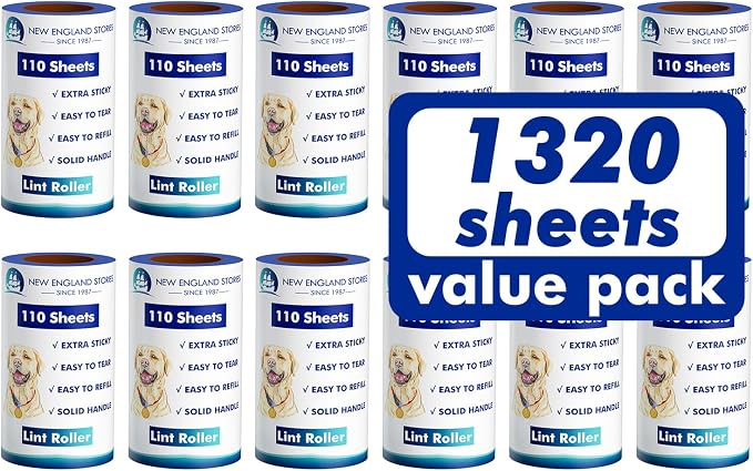 Lint Rollers for Pet Hair Extra Sticky, 1320 Sheets, Portable Pet Lint Remover by NewEnglandStories
