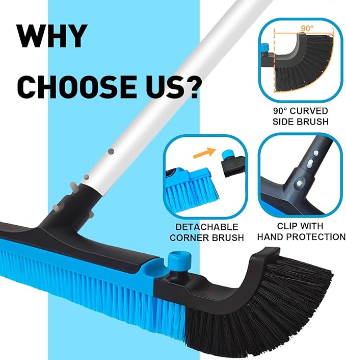 Poolvio 22" Extra-Wide Pool Brush Head, Heavy-Duty Pool Scrubber Brush - Image 3