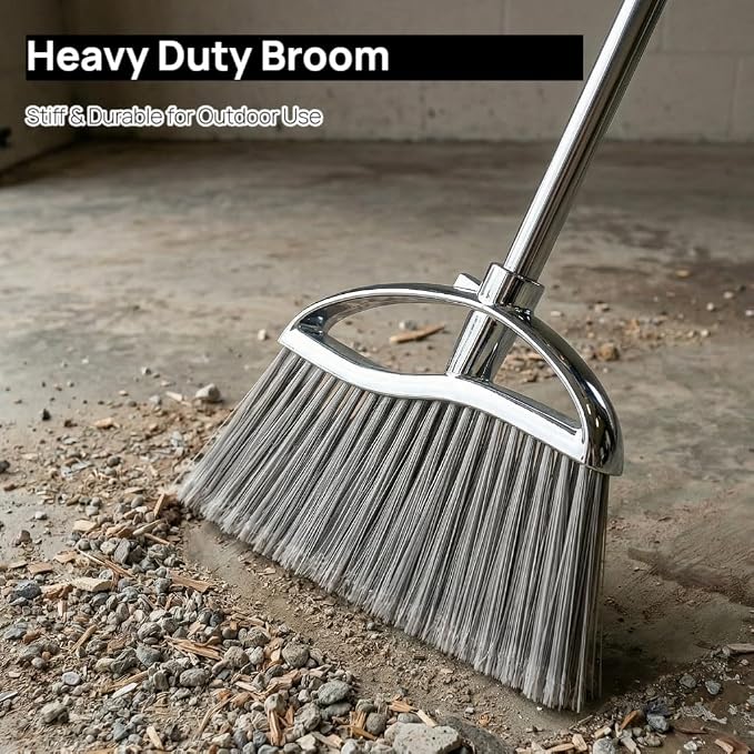 Outdoor Stiff Bristles Angle Broom Heavy Duty Sweeping Patio Broom - Image 6