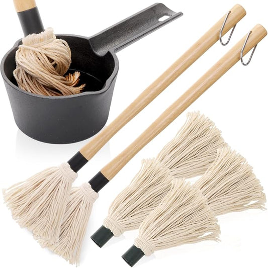 Cast Iron Sauce Pot and BBQ Mop Brush Set by Eorbow
