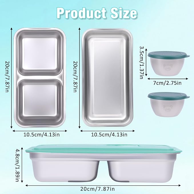 6 Pack Stainless Steel Snack Containers - Image 3