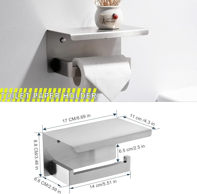 Brushed 4-Piece Bathroom Hardware Set Premium Stainless Steel Bath Towel Bar - Image 3