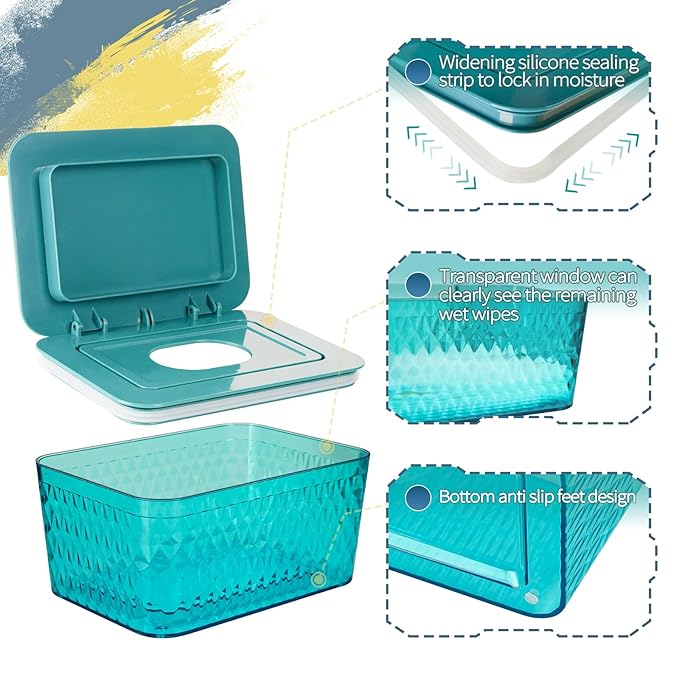 Wipes Dispenser, One-Handed Operation Wipe Holder - Image 3