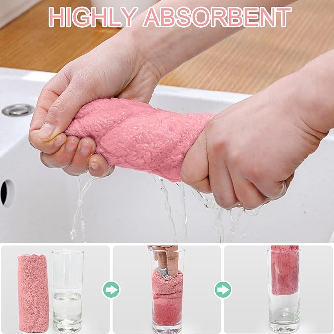 12 Pack Kitchen Cloth Dish Towels, 12x12 inch Soft Premium Dishcloths, - Image 4
