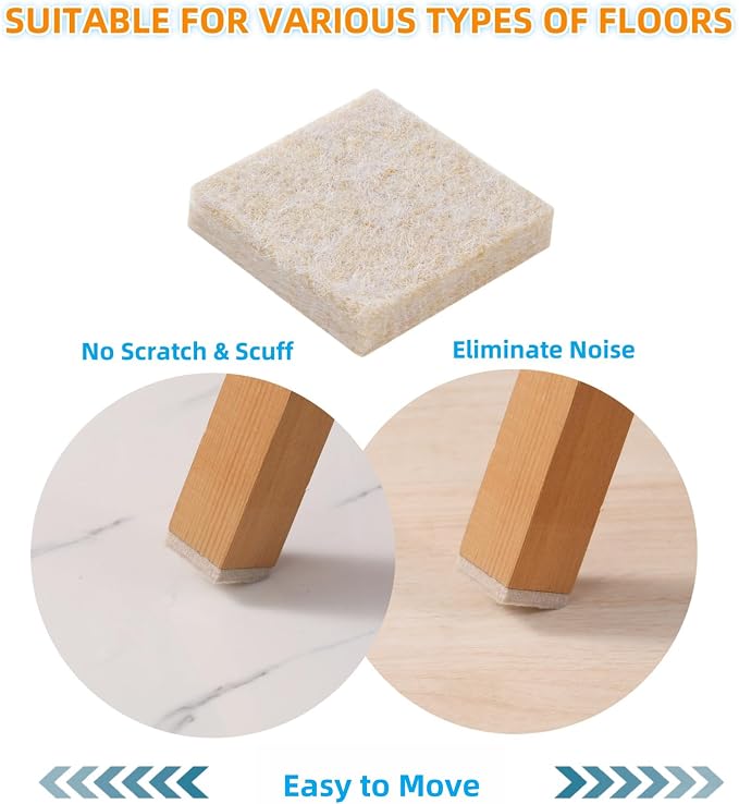 FURNIGEAR Felt Furniture Pads for Hardwood Floors - Image 5