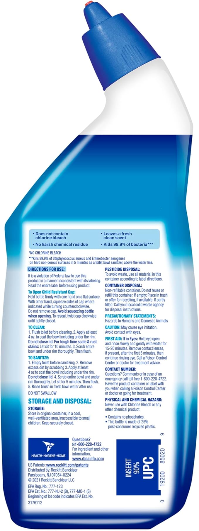 Lysol Toilet Bowl Cleaner Gel, For Cleaning and Disinfecting, Bleach Free - Image 3