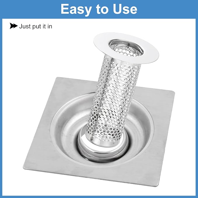 uxcell 4 Pack Shower Drain Strainer, 3.2" x 2" 304 Stainless Steel Floor Drain - Image 5