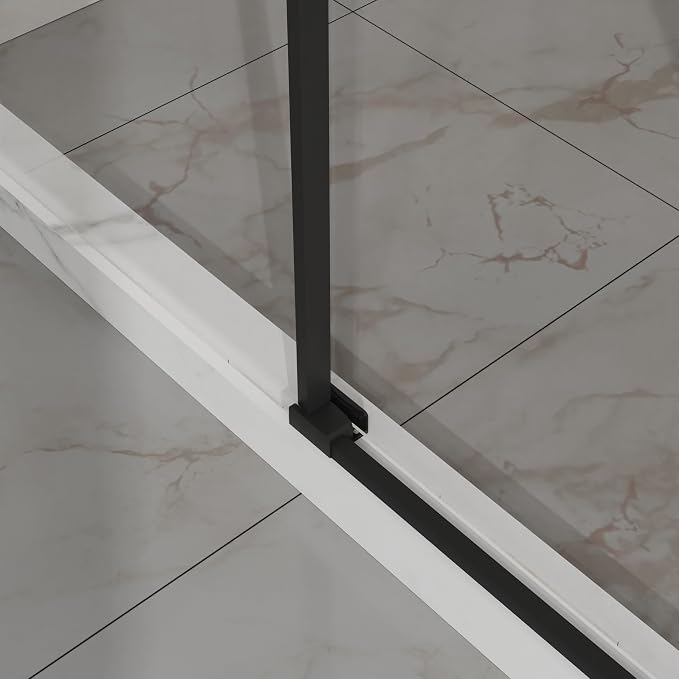 Semi-Frameless Shower Door 60" W x 72" H, 1/4" Clear Tempered Glass, Sliding - Image 6