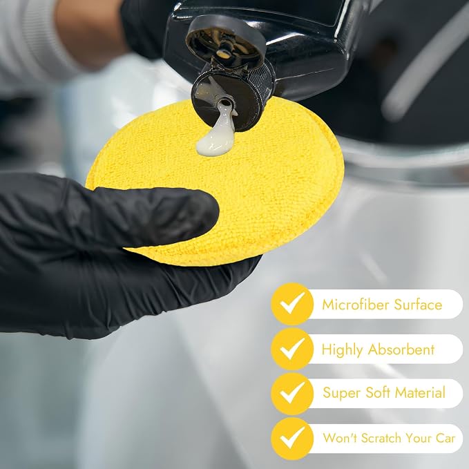 10 Pack Wax Applicator Pads, Microfiber Applicator Pad - Image 4