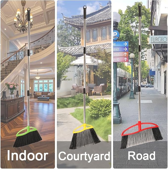 3-Pack Indoor Outdoor Broom Set - Image 4