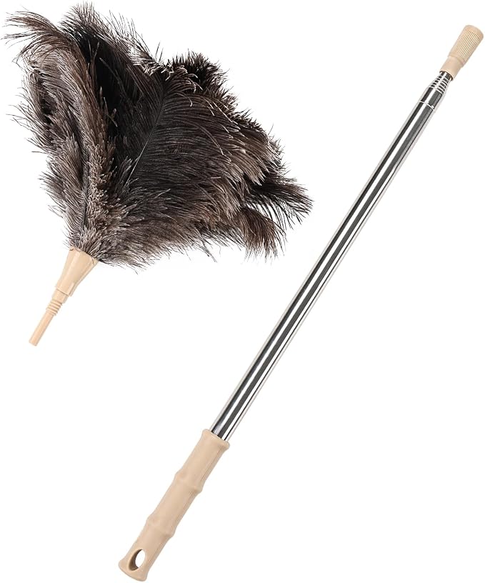 Ostrich Feather Duster 27-94Inch Retractable Fluffy Natural Detachable Ostrich by MehelloFeather