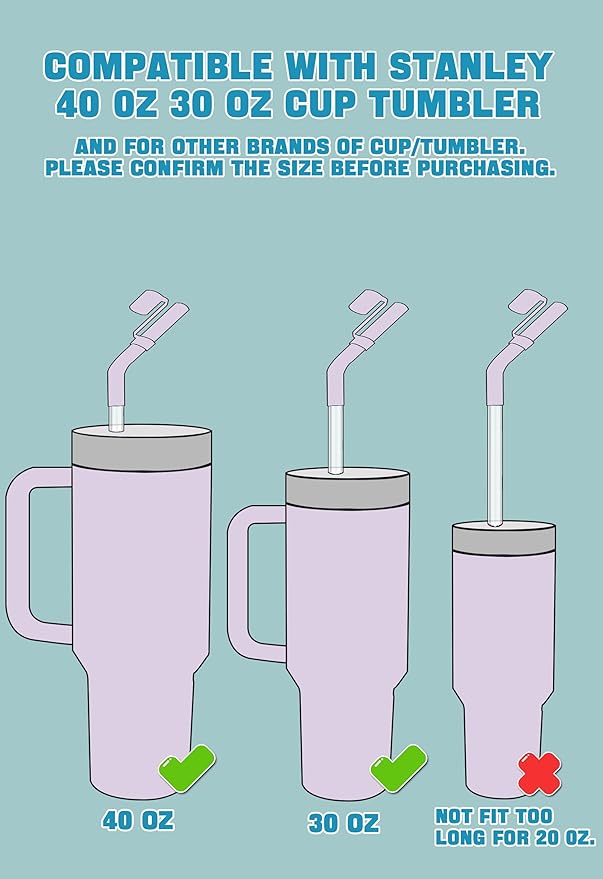 Doboli 6 Pack Reusable Drinking Long Straws - Image 5