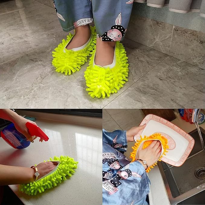 5 Pairs Multi-Function Dust Duster Mop Slippers Shoes Cover, Soft Washable - Image 7