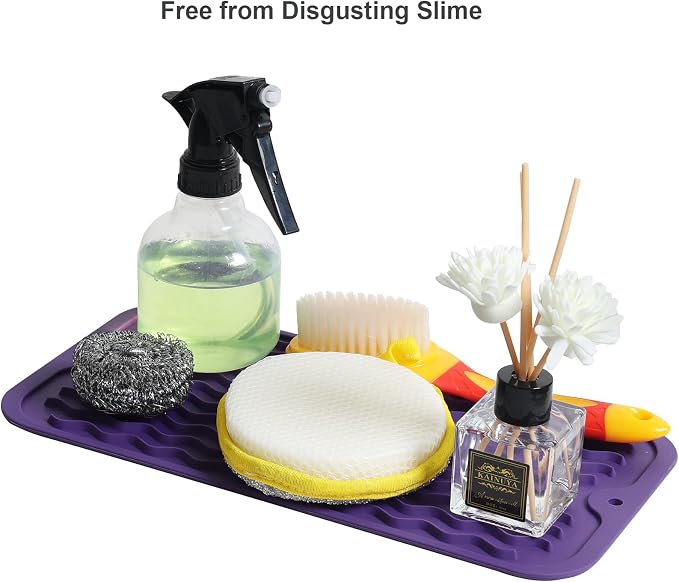 ZLR Silicone Dish Drying Mat for Kitchen Counter, Eco-Friendly Fast Dry Dish Mat - Image 8