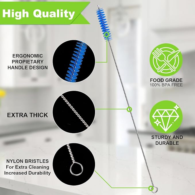 Straw Cleaner Brush for Stanley, 12 Inch Extra Long Straw Brush Cleaner - Image 2