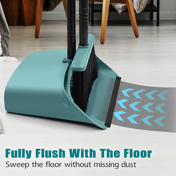 JEHONN Broom with Dustpan Combo Set, Long Handle Lightweight Indoor Broom Set - Image 4