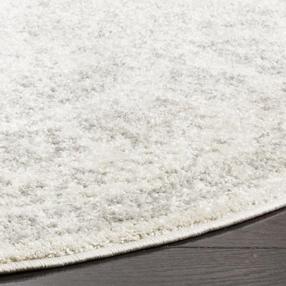 SAFAVIEH Adirondack Collection Area Rug - 6'7" Round, Ivory & Silver, Distressed Vintage Floral Design, Non-Shedding & Easy to Clean, Ideal for Living Room, Bedroom, Dining Space (ADR109C)