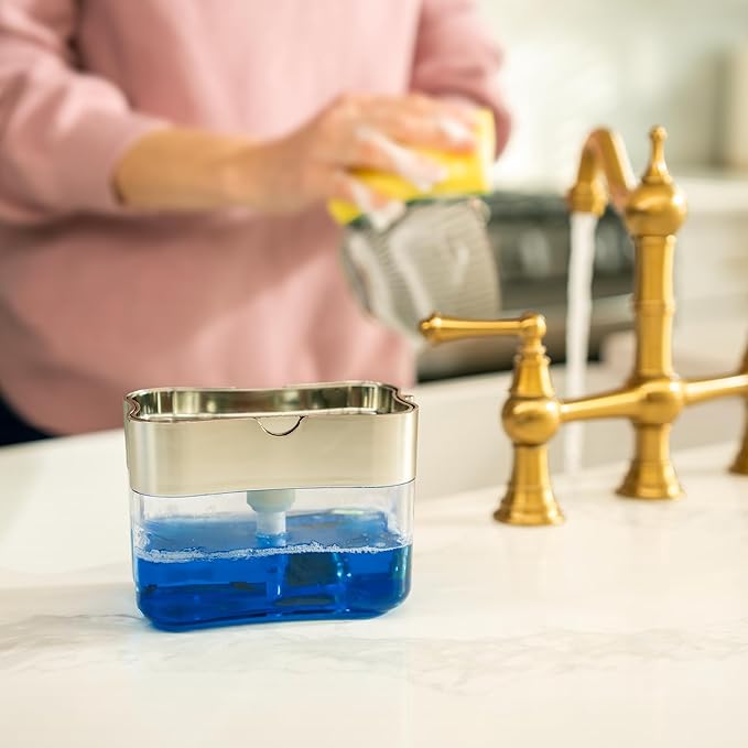 S&T INC. Dish Soap Dispenser and Sponge Holder - Image 4