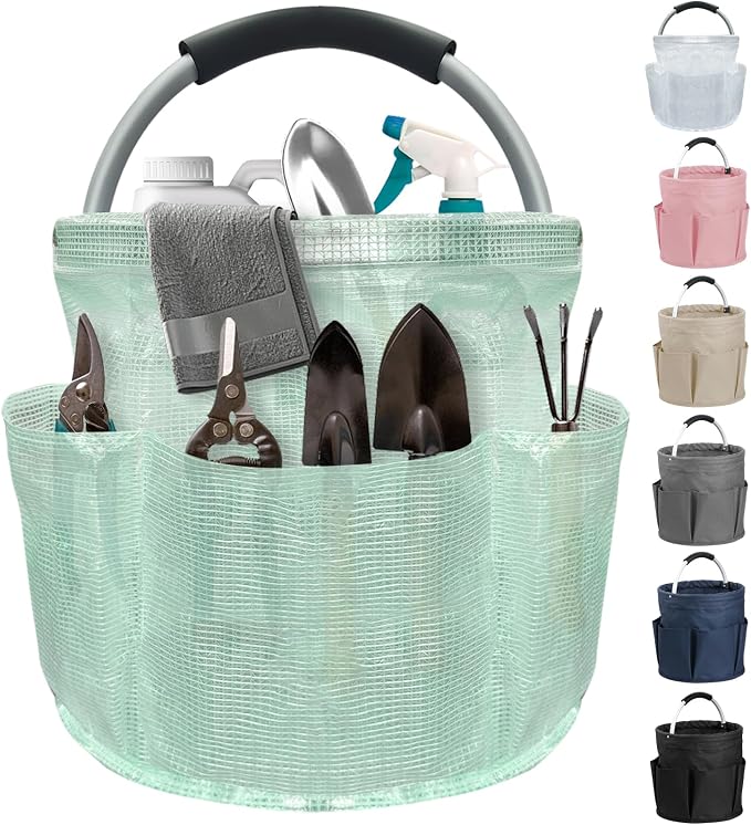 17L Cleaning Caddy for Cleaning Supplies, Foldable Tool Bucket Organizer by IHOMAGIC