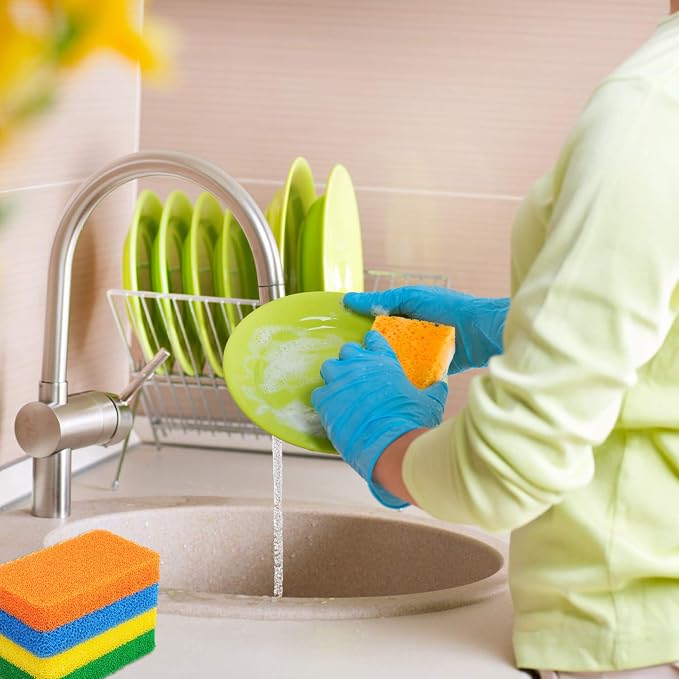 Patelai 10 Pieces Silicone Dish Sponge Silicone Scrubber Reusable Kitchen - Image 6