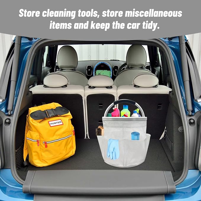 17L Cleaning Caddy with Handle, Foldable Cleaning Supply Caddy with 6 Pockets - Image 5