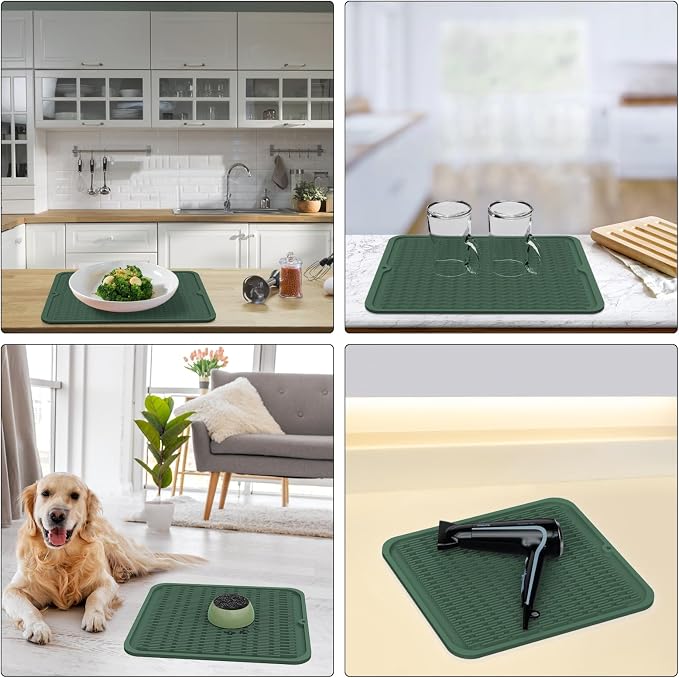 ZLR Silicone Dish Drying Mat for Kitchen Counter, Eco-Friendly Fast Dry Dish Mat - Image 9