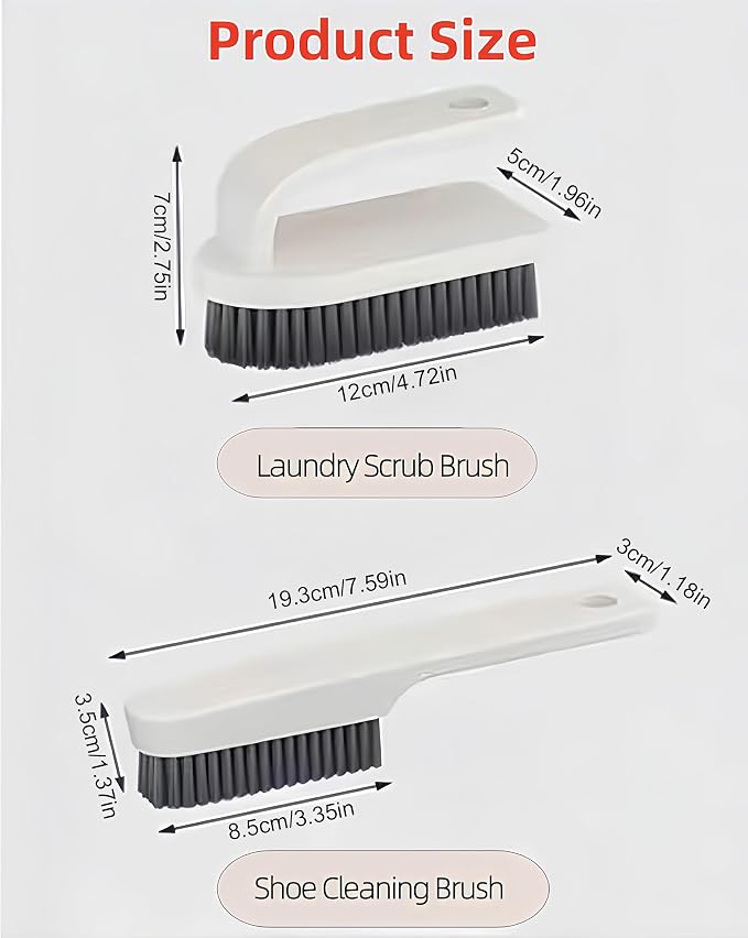 2 Pack Scrub Brush Laundry Cleaning Brush Soft Bristle Household Cleaning - Image 3