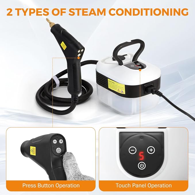 BEAMNOVA Steam Cleaner for Car Detailing 1.2L Water Container Handheld Steamer - Image 6
