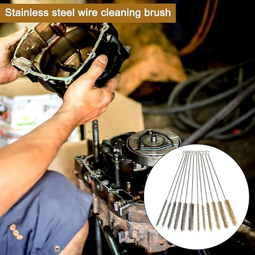 12 Pcs Brass Wire Brush Stainless Steel Wire Brush Set, Round Metal Cleaning - Image 6