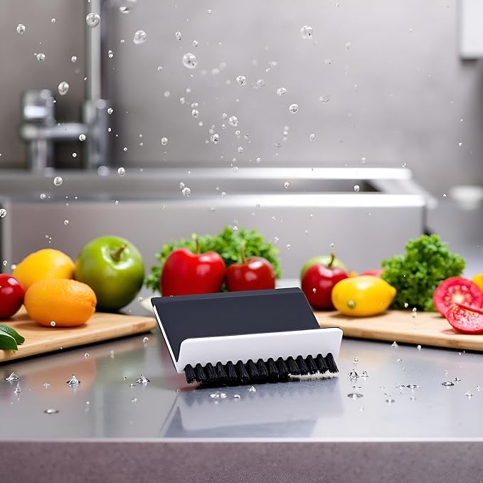 Black Kitchen Sink Squeegee Cleaner Countertop Brush Wiper Vegetable Cleaning - Image 2