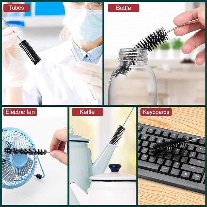 Long Straw Brush, Nylon Pipe Tube Cleaner 10-ihch X 2/5-inch Set of 10 - Image 4