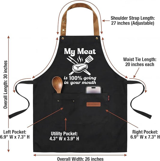 My Meat is 100% Going in Your Mouth Sign Apron - Image 2