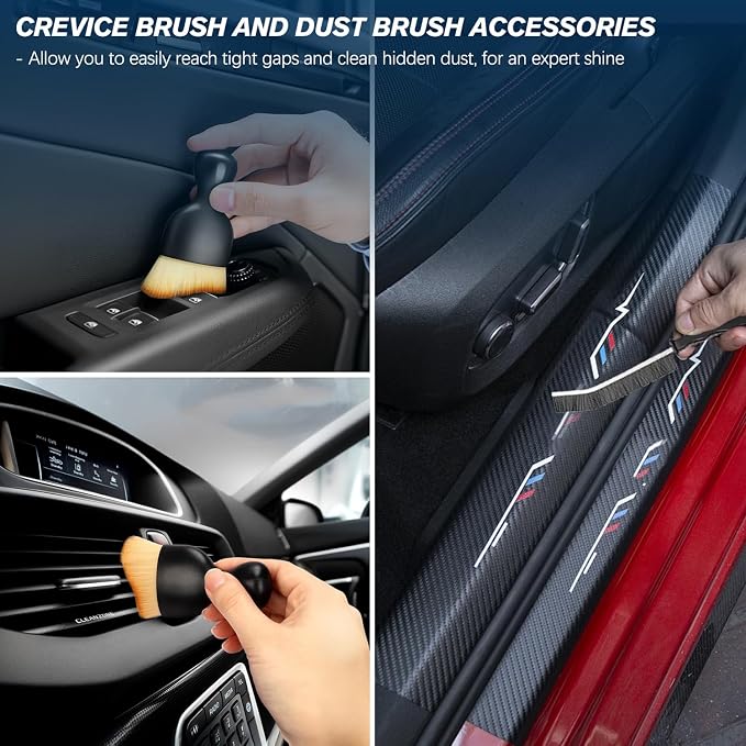Car Detailing Brushes Set, 8-Piece Auto Detail Cleaning Brush Tool Kit in - Image 7