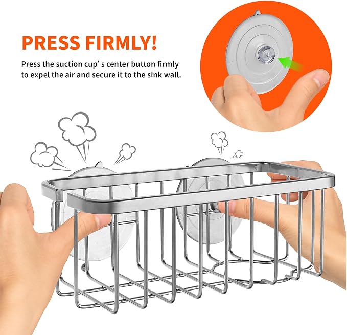 SunnyPoint NeverRust Deluxe Kitchen & Bathroom Sink Sponge Holder Organizer - Image 8