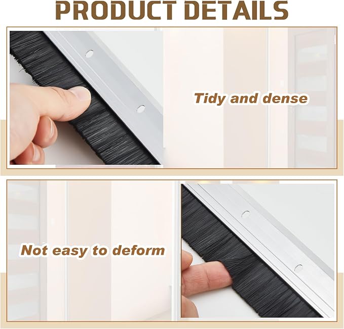 Hushee 2 Pack 48 Inches Brush Door Sweep - Image 3
