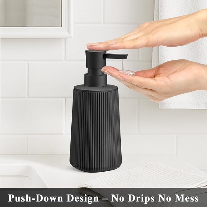 Black Hand Soap Dispenser with No Rust Pump - Image 2
