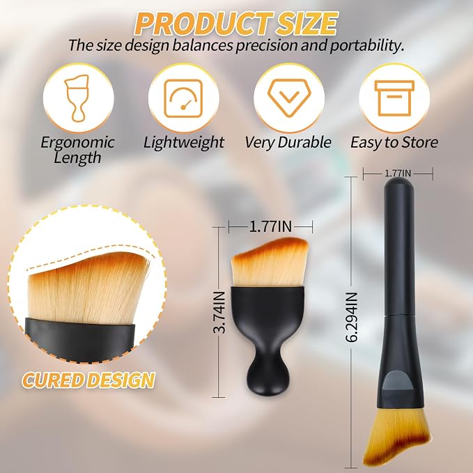 4PCS Car Interior Dust Brush, Soft Microfiber Bristles, Car Detailing Brush - Image 3
