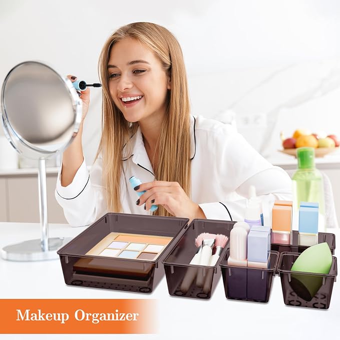 25 PCS Plastic Drawer Organizer Set, 4-Size Versatile Organizer Trays & storage - Image 5
